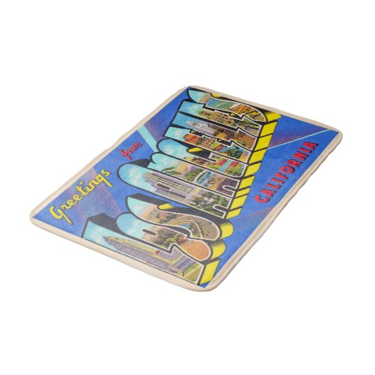 Los Angeles California CA Large Letter Briefkaart Badmat (Gekanteld)