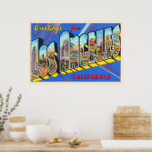 Los Angeles California CA Large Letter Briefkaart Poster (Keuken)