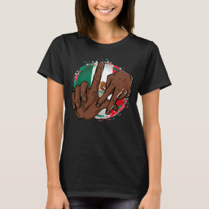 Los Angeles California Chicano Mexico Flag LA Hand T-shirt