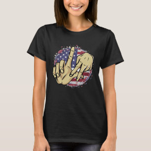 Los Angeles California Chicano USA Flag LA Hand T-shirt