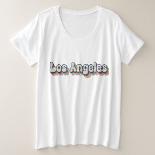 Los Angeles California Chrome City Klassieke Kunst Grote Maat T-shirt