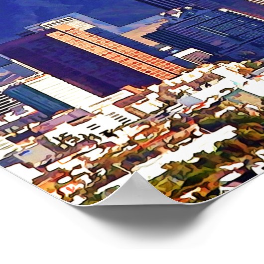 Los Angeles California City en San Gabriel Mountai Poster (Hoek)