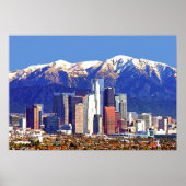 Los Angeles California City en San Gabriel Mountai Poster (Voorkant)