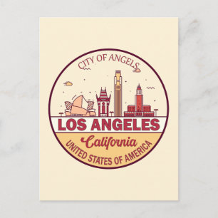 Los Angeles California City Skyline-embleem Briefkaart