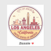 Los Angeles California City Skyline-embleem Sticker (Vel)