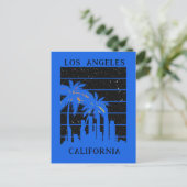 Los Angeles California City Skyline Palm Tree Briefkaart (Staand voorkant)