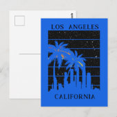 Los Angeles California City Skyline Palm Tree Briefkaart (Voorkant / Achterkant)