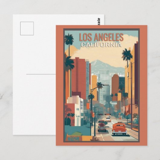  Los Angeles California City Skyline Reizen Briefkaart (Voorkant / Achterkant)