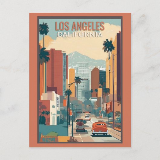 Los Angeles California City Skyline Reizen Briefkaart (Voorkant)