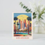 Los Angeles California City Skyline Reizen Briefkaart (Staand voorkant)