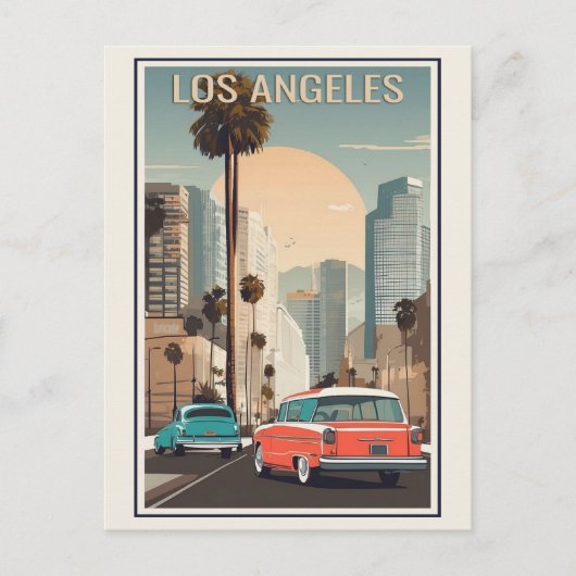  Los Angeles California City Skyline Reizen Briefkaart (Voorkant)