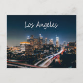 Los Angeles California City Skyline 's nachts Briefkaart (Voorkant)
