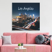 Los Angeles California City Skyline 's nachts Canvas Afdruk (Insitu (Woonkamer))