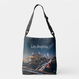 Los Angeles California City Skyline 's nachts Crossbody Tas