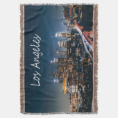 Los Angeles California City Skyline 's nachts Deken (Voorkant Verticaal)
