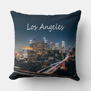 Los Angeles California City Skyline 's nachts Kussen