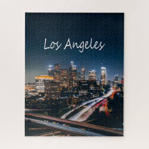 Los Angeles California City Skyline 's nachts Legpuzzel