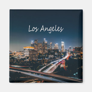 Los Angeles California City Skyline 's nachts Magneet