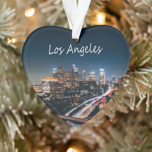 Los Angeles California City Skyline 's nachts Ornament (Boom)