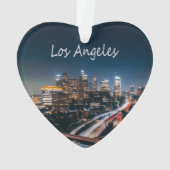 Los Angeles California City Skyline 's nachts Ornament (achterkant)