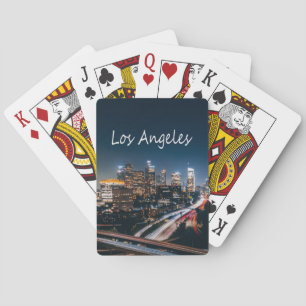 Los Angeles California City Skyline 's nachts Pokerkaarten
