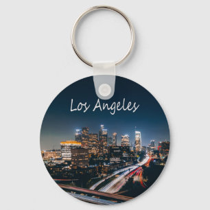 Los Angeles California City Skyline 's nachts Sleutelhanger