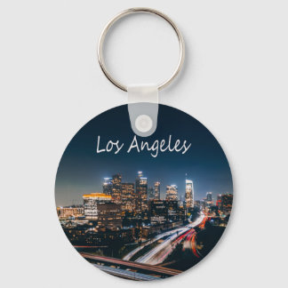 Los Angeles California City Skyline 's nachts Sleutelhanger