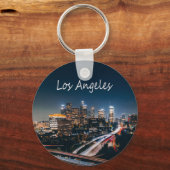 Los Angeles California City Skyline 's nachts Sleutelhanger (Voorkant)