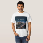 Los Angeles California City Skyline 's nachts T-shirt (Voorkant volledig)