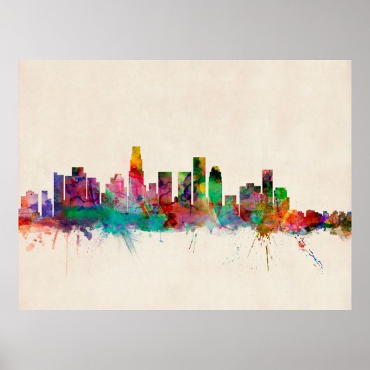 Los Angeles California Cityscape Skyline Poster (Voorkant)