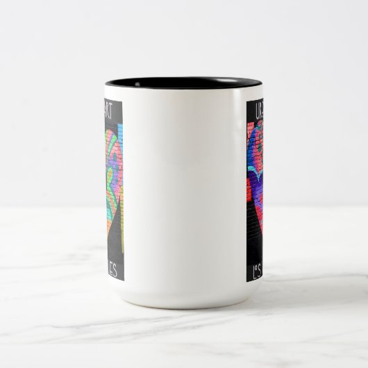 Los Angeles California Cool Urban Street Art Tweekleurige Koffiemok (Center)