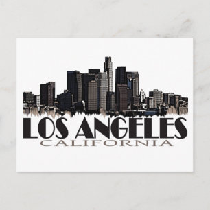 Los Angeles California dark skyline Briefkaart