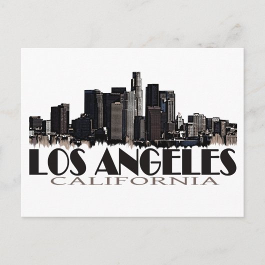 Los Angeles California dark skyline Briefkaart (Voorkant)