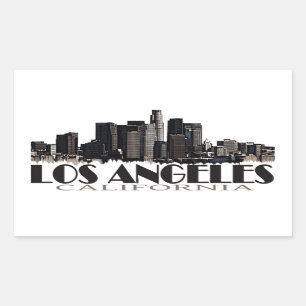 Los Angeles California dark skyline Rechthoekige Sticker