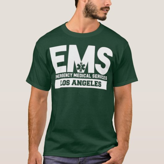 Los Angeles California EMS Paramedic EMT Uniform T-shirt (Voorkant)