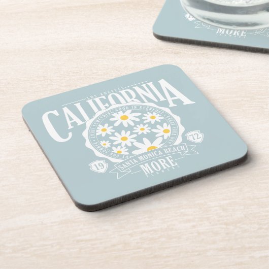 Los Angeles California Floral Graphic Bier Onderzetter (Linkerzijde)