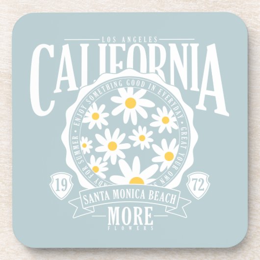 Los Angeles California Floral Graphic Bier Onderzetter (Voorkant)