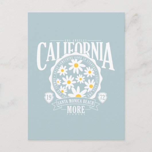 Los Angeles California Floral Graphic Briefkaart (Voorkant)