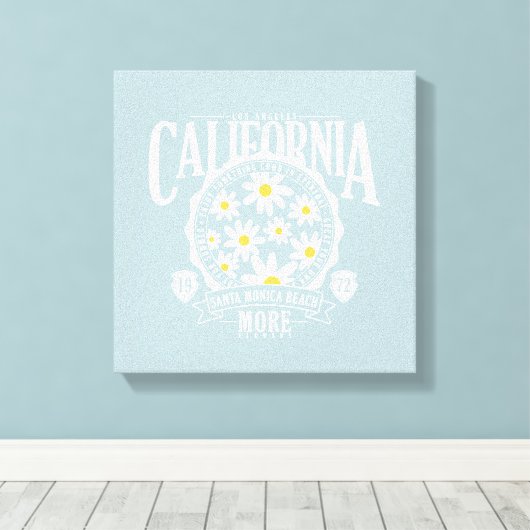 Los Angeles California Floral Graphic Canvas Afdruk (Insitu (Houten vloer))