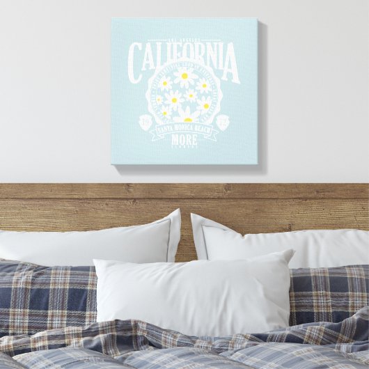 Los Angeles California Floral Graphic Canvas Afdruk (Insitu (Slaapkamer))