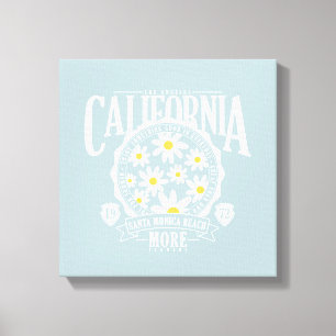 Los Angeles California Floral Graphic Canvas Afdruk