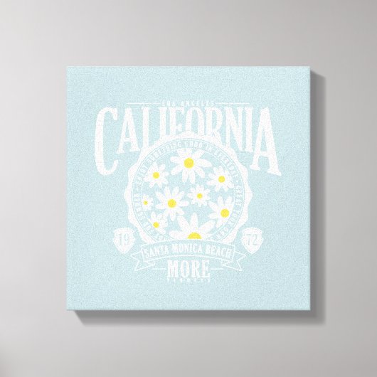 Los Angeles California Floral Graphic Canvas Afdruk (Voorkant)