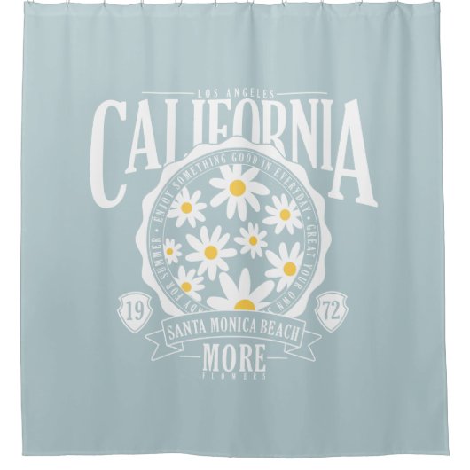 Los Angeles California Floral Graphic Douchegordijn (Voorkant)