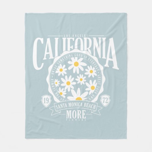Los Angeles California Floral Graphic Fleece Deken (Voorkant)