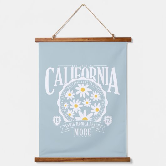 Los Angeles California Floral Graphic Hangend Wandkleed (Voorkant)