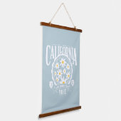 Los Angeles California Floral Graphic Hangend Wandkleed (Gebogen)
