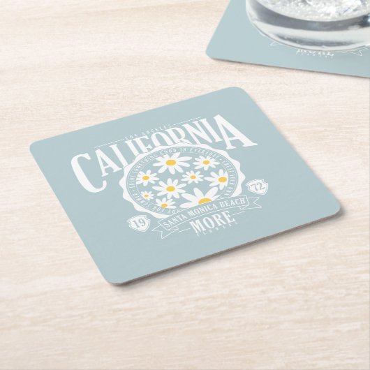 Los Angeles California Floral Graphic Kartonnen Onderzetters (Schuin)