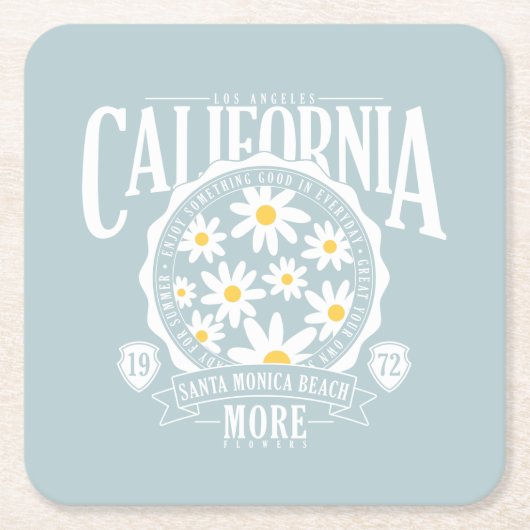 Los Angeles California Floral Graphic Kartonnen Onderzetters (Voorkant)