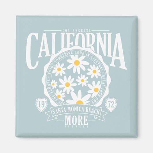 Los Angeles California Floral Graphic Magneet (Voorkant)