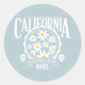 Los Angeles California Floral Graphic Ronde Sticker (Voorkant)